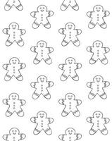Seamless pattern of hand drawn doodle sketch ginger cookie vector