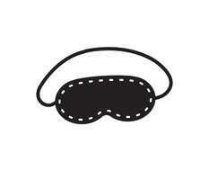 Hand drawn doodle sketch sleeping mask isolated on white background vector