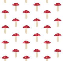 Seamless pattern of hand drawn sketch fly agaric mushroom isolated on white background vector