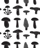 Seamless pattern of hand drawn doodle sketch mushroom isolated on white background vector