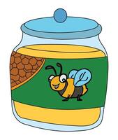 Honey in jar isolated on white background vector