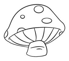 Mushroom outline for color illustration vector