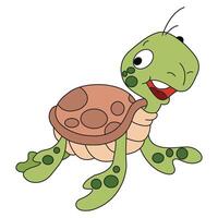 Illustration turtle in sitting is smiling vector