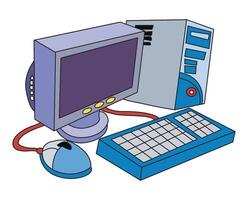 Set computer isolated on white background vector