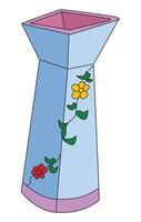 A flower vase isolated on white background vector