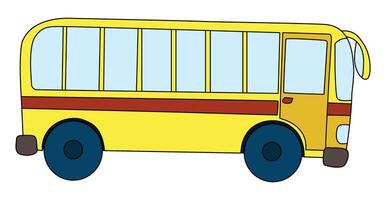 Yellow school bus isolated on white background vector