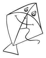 Kite outline for color illustration vector