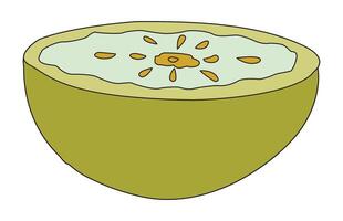 Fresh lemon slice illustration vector