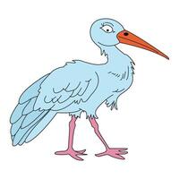 White stork isolated on white background vector