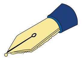 Blue motif pen nib illustration vector