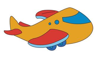Colorful airplane on white background vector