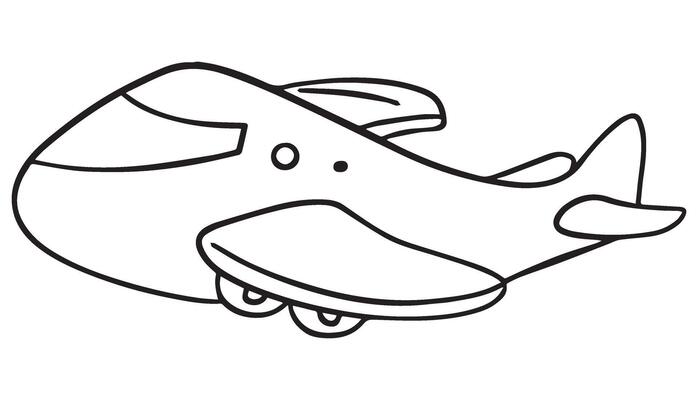 A airplane outline for color illustration