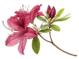 Beautiful azalea flowers bloom with vibrant petals and lush green leaves, creating stunning display of nature artistry png