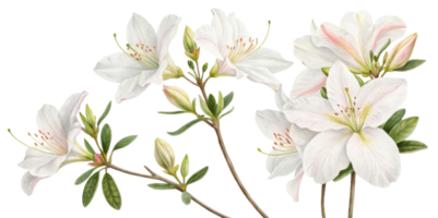 Beautiful azalea flowers bloom gracefully, showcasing delicate petals and vibrant greenery that evoke sense of tranquility and joy png