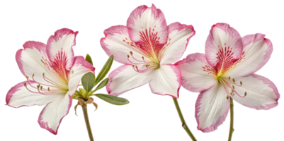 Beautiful azalea flowers bloom with delicate petals showcasing vibrant pink edges and intricate patterns, creating stunning floral display png