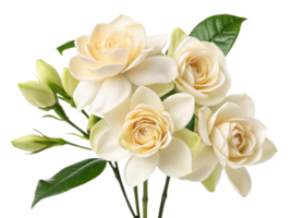 gardenia flower blooms beautifully with creamy petals and lush green leaves creating serene and elegant display in any setting png