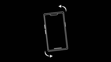 Rotated the Phone to Landscape 90 degrees for a Better Experience. Turn your Smartphone, rotate the device screen, Phone flip sign, Phone Rotation animation. video