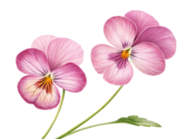 Beautiful pansy flowers bloom with delicate petals showcasing shades of pink and purple, adding charm to any garden or floral arrangement png