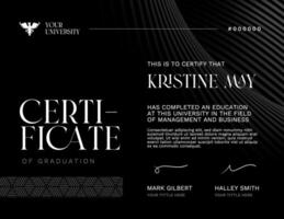 Black University Fresh Graduates Certificate Template