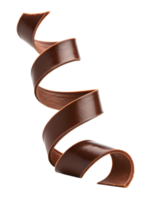 falling chocolate curl spirals gracefully creating sense of elegance and indulgence png