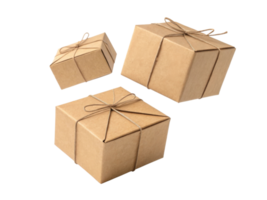 Brown gift boxes tied with string create rustic and charming presentation png
