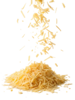 Grated cheese falls gracefully onto mound, creating delightful scene perfect for culinary inspiration and delicious recipes png