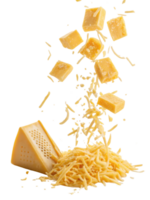 Grated cheese falls beautifully from above creating delightful scene of culinary joy and flavor png