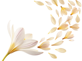 delicate crocus flower releases its soft petals, creating gentle cascade of beauty that captivates senses png