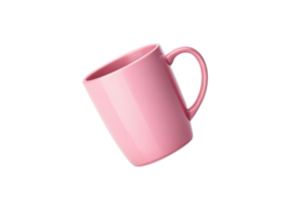 pink mug mockup showcases sleek design perfect for branding or personal use. This stylish item adds pop of color to any setting png