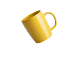 vibrant yellow mug mockup showcases modern design perfect for branding or promotional use png