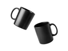 Black mugs in stylish mockup create modern and elegant display perfect for showcasing beverages or designs png