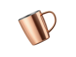 stylish copper mug mockup showcasing sleek design perfect for beverages. This elegant piece adds modern touch to any setting png