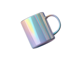 beautiful mug mockup featuring stunning iridescent finish that captures light in mesmerizing way, perfect for showcasing designs png