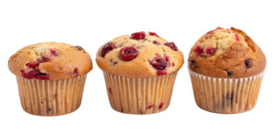 Delicious muffins with cranberries and chocolate chips are perfect for any occasion. Enjoy their soft texture and delightful flavors png