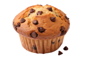 Delicious muffin with chocolate chips is perfect for sweet treat or breakfast delight that brings joy to every bite png