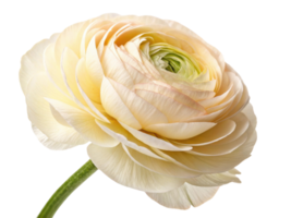 beautiful ranunculus flower showcases delicate petals in soft cream hues, radiating elegance and charm in any setting png
