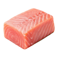 Fresh salmon fillet with vibrant pink color and smooth texture perfect for cooking or sushi preparation in healthy meal png