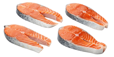 Fresh salmon steak slices with vibrant orange color and smooth texture perfect for healthy cooking and delicious meals png