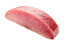 Fresh tuna steak with vibrant pink color and smooth texture perfect for cooking or sushi preparation in healthy diet png