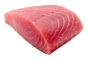 Fresh tuna steak with vibrant pink color and smooth texture perfect for cooking or sushi preparation png