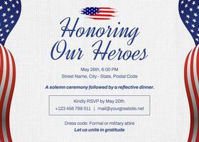 Memorial Day Formal Invitation template