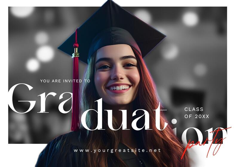 Minimalist Graduation Party Invitation Card
