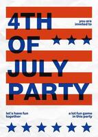 Red and Blue 4th Of July Invitation Party Template