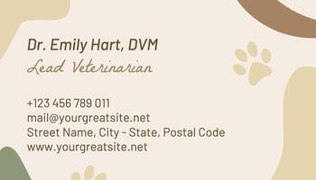 Veterinarian Horizontal Business Card template