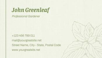 Gardener Business Card template