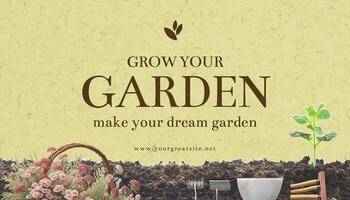 minimalist gardener horizontal business card template