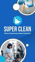 Clean Blue and White Cleaning Service Business Card template