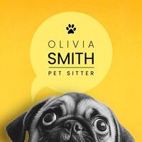 Minimalist Pet Sitter Business Card template