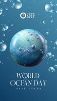 Blue Simple World Ocean Day Instragram Story Template
