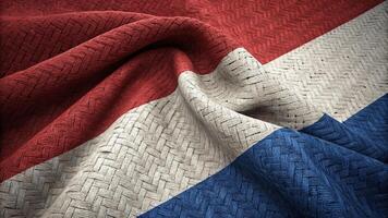 Digital illustration of the flag of the Netherlands with a waving texture photo